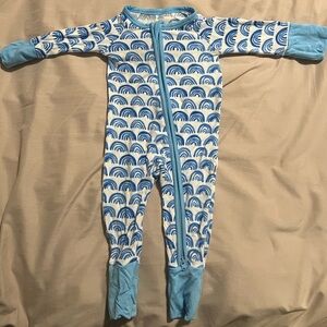 Little Sleepies Blue Rainbows Newborn Zippy